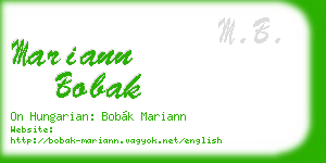 mariann bobak business card