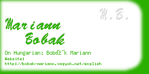 mariann bobak business card